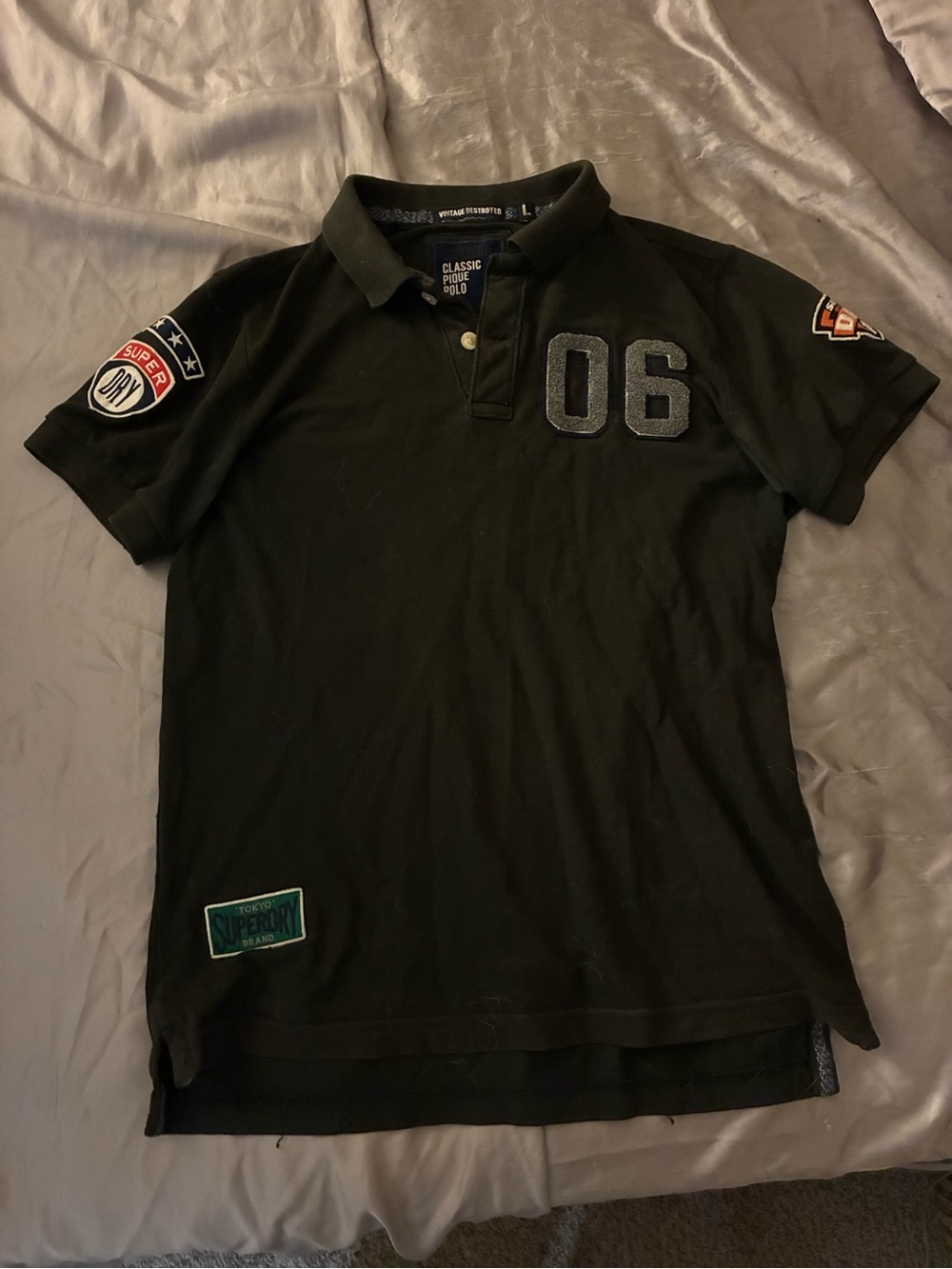 Superdry Dark Green Men's Polo with '06' Patch